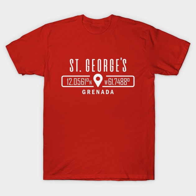 St Georges, Grenada GPS Location T-Shirt by IslandConcepts